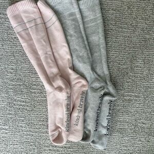 Kindred Bravely Pink and Gray Socks